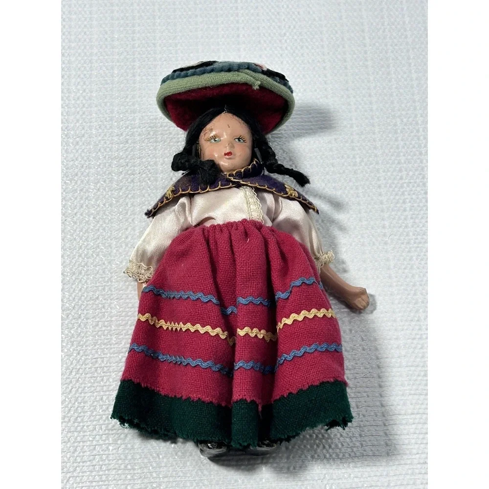 Collectible‎ Porcelain Doll Mexico Folk Art 1930s ORIGINAL 7